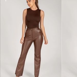 Brand New With Tags Brown Faux Leather Pants Meshki